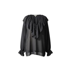 Victoria's Secret Sheer Oversized Black Ruffled Top Size Small